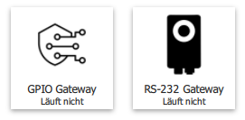 두 개의 게이트웨이 버튼 중 어느 것도 실행되지 않습니다: GPIO, RS-232