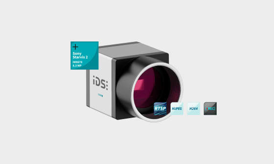 IDS ueye SCP 감시 카메라, Sony Starvis 2, RTSP, MJEG, H264, REC용 아이콘 포함, IDS ueye SCP 감시 카메라
