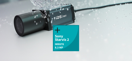 물줄기가 IDS NXT oslo에 닿고, 그 옆에는 Sony Starvis 2 IMX678 Icon이 있습니다.