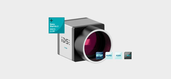 IDS ueye SCP 감시 카메라, Sony Starvis 2, RTSP, MJEG, H264, REC용 아이콘 포함, IDS ueye SCP 감시 카메라
