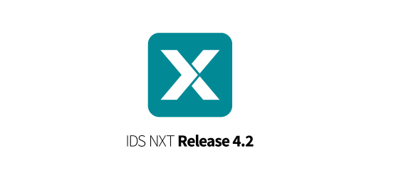 IDS NXT 로고: 컬러 IDS 배경에 흰색 X, 릴리스 버전 4.2