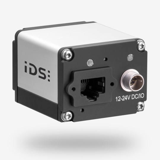 IDS 산업용 카메라 uEye SE의 USB3 커넥터가 보이는 후면 모습