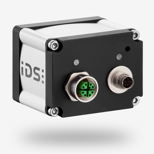 IDS 산업용 카메라 uEye FA의 USB3 커넥터가 보이는 후면 모습