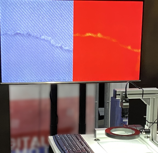 IDS의 GigE Vision 카메라 GV-5880CP는, 섬유 웹을 검사할 때 정밀한 이미지 획득과 정확한 이미지 평가를 보장합니다 - sentin GmbH