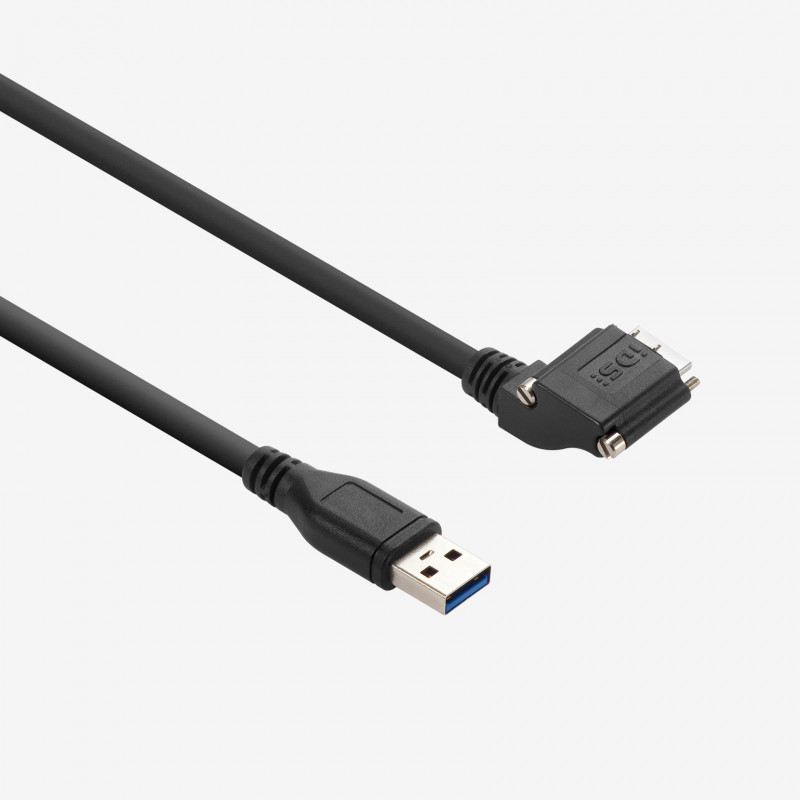 USB 3, 표준 케이블, 왼쪽 각짐, 나사식, 3m