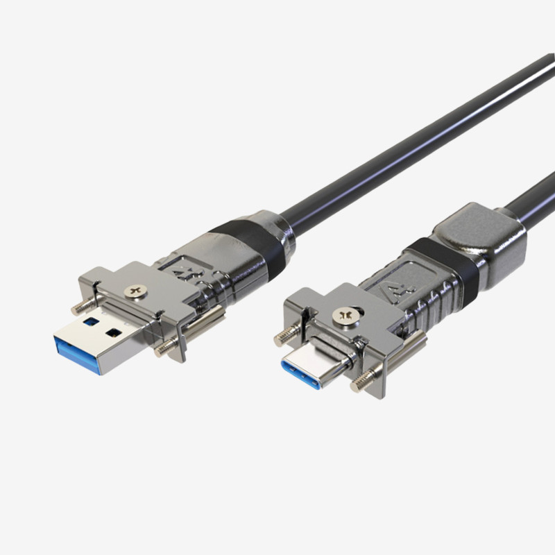 USB 3, AOC, 액티브 케이블, 일자형, 나사식, 10m