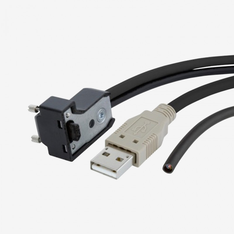 USB 2.0 및 I/O, Y 표준 케이블, 아래쪽으로 각짐, 각짐, 나사식, 3m 