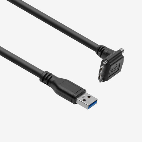 USB 3, 표준 케이블, 아래쪽으로 각짐, 나사식, 0.3 m