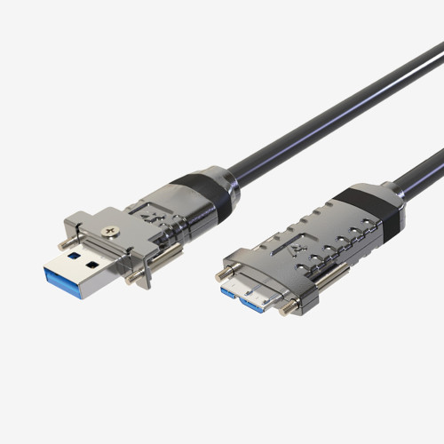 USB 3, AOC, 액티브 케이블, 일자형, 나사식, 5m
